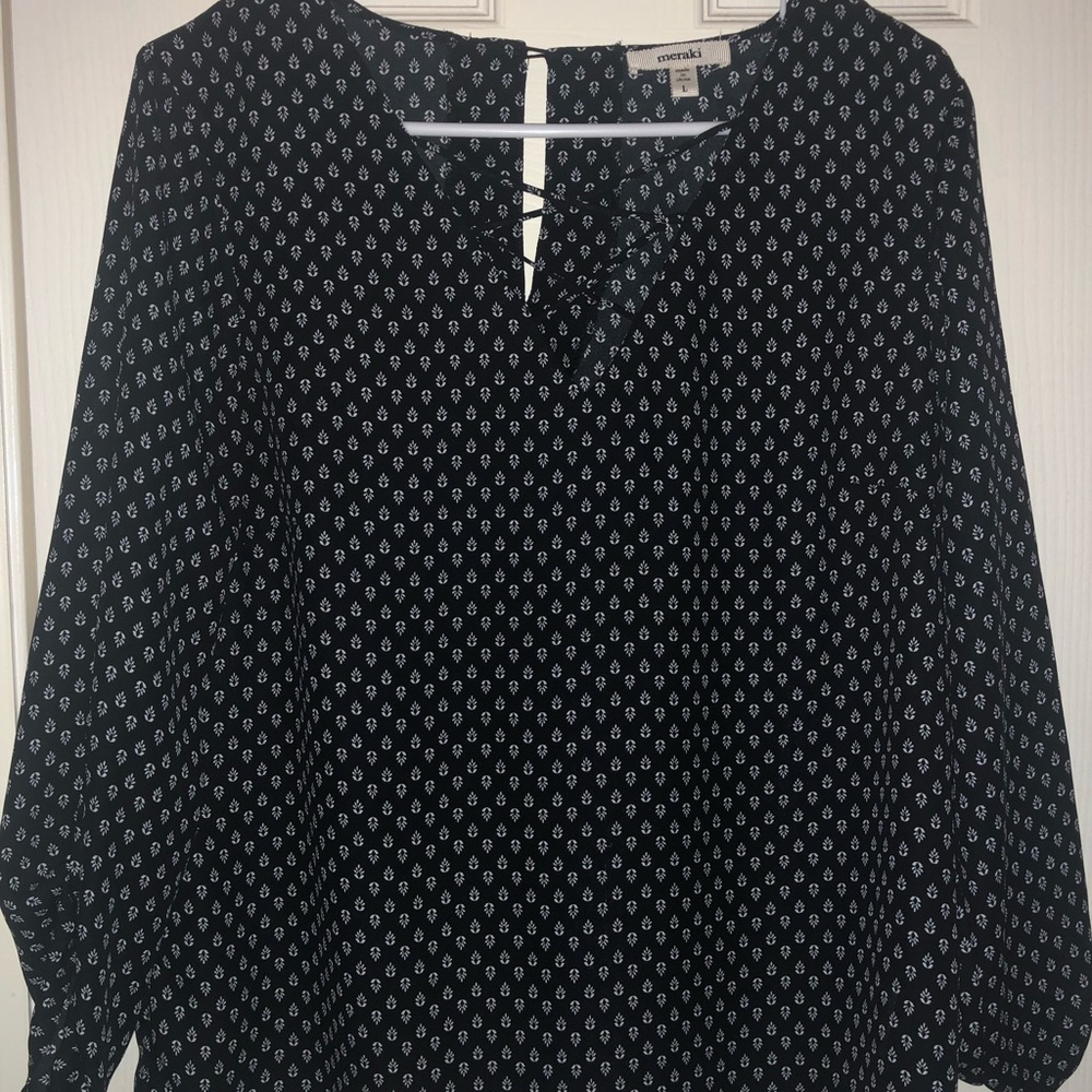 Black and white blouse